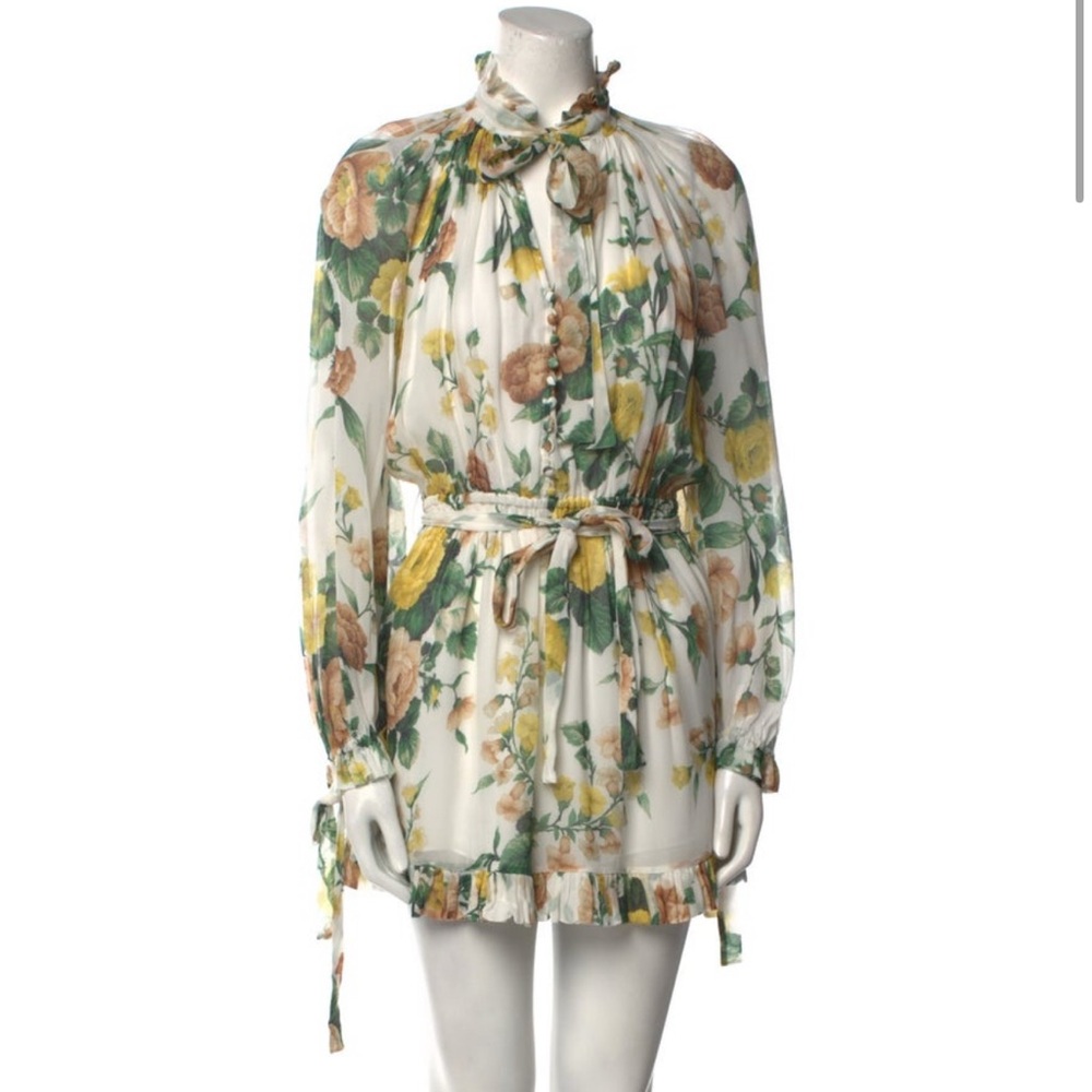 Zimmermann floral silk romper 0P